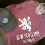 T-shirt and cap with New Scotland Clothing Co. logo