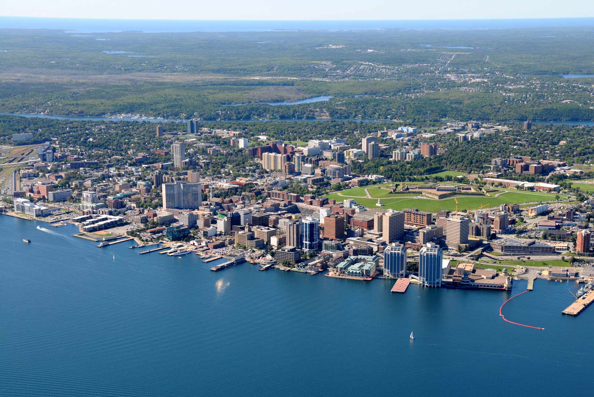 Wide Aerial View of Halifax Waterfront